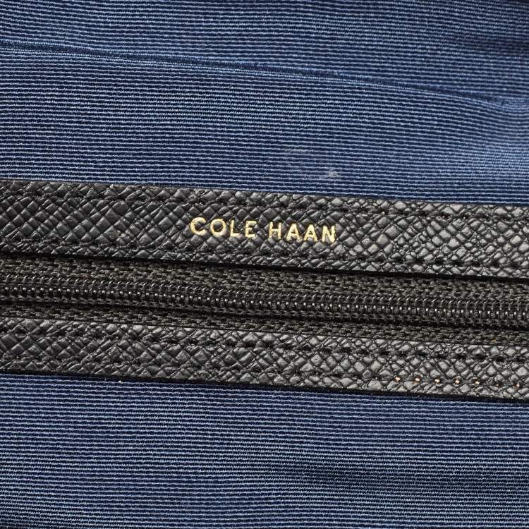 Pre Owned Cole Haan Black Nylon Zip Shopper Tote