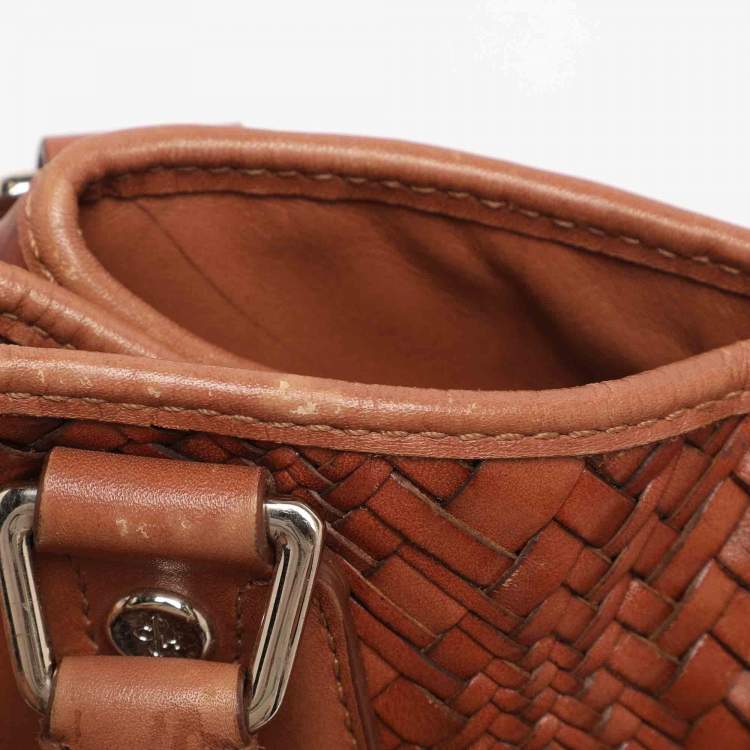 Pre Owned Cole Haan Brown Woven Leather Tote