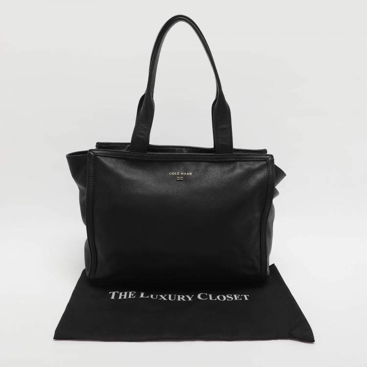Pre Owned Cole Haan Black Leather Tote