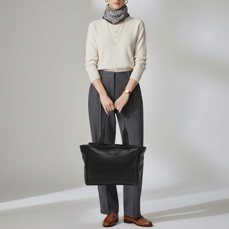 Pre Owned Cole Haan Black Leather Tote