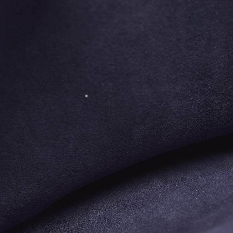 Pre Owned Cole Haan Essential Mini Navy Blue Leather Saddle Bag