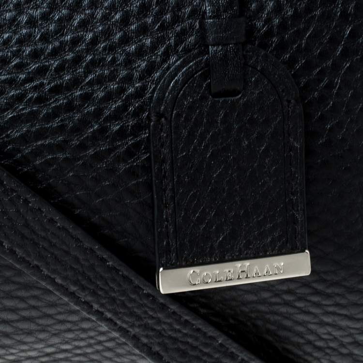 Pre Owned Cole Haan Black Pebbled Leather Tote