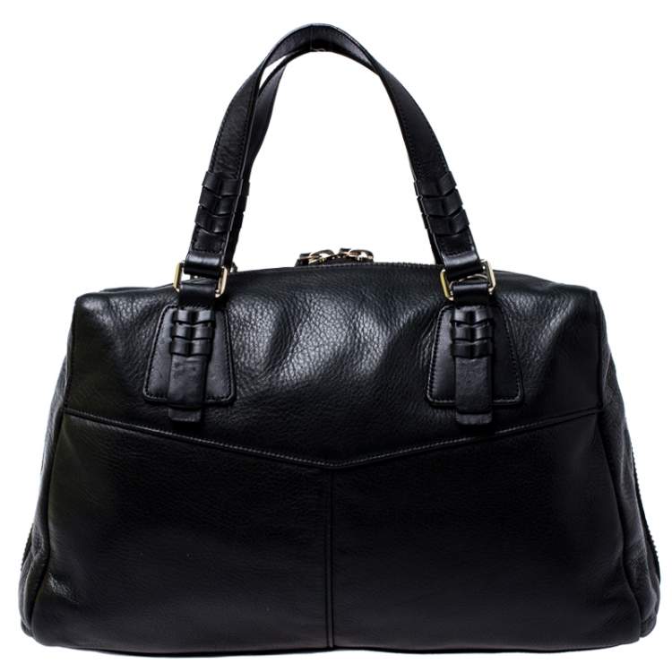 Pre Owned Cole Haan Black Leather Front Pocket Satchel