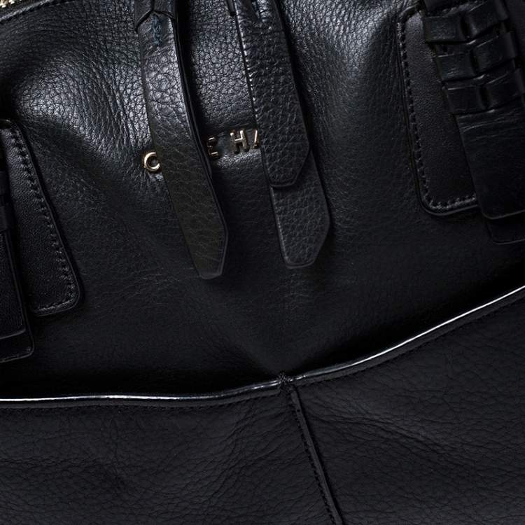 Pre Owned Cole Haan Black Leather Front Pocket Satchel