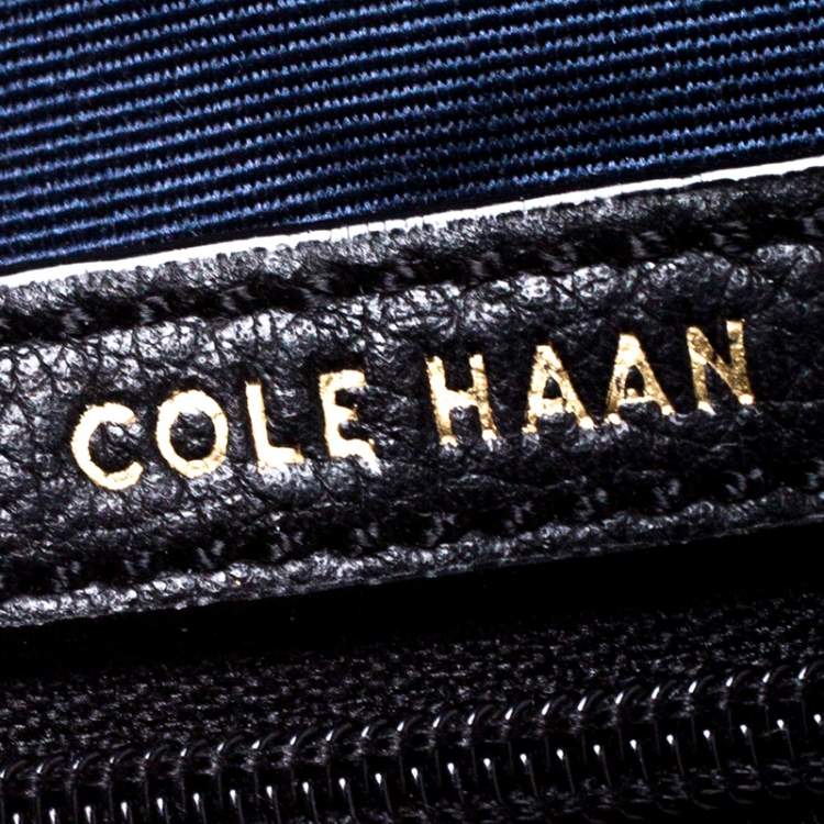 Pre Owned Cole Haan Black Leather Front Pocket Satchel