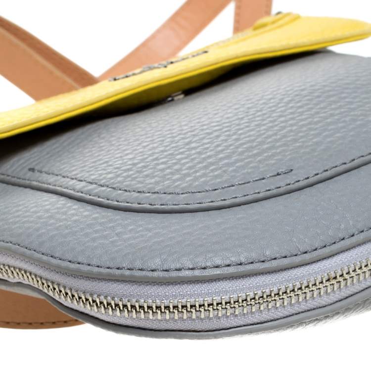 Pre Owned Cole Haan Tricolor Leather Flap Crossbody Bag