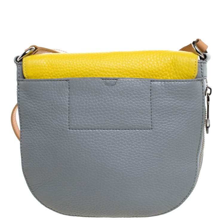 Pre Owned Cole Haan Tricolor Leather Flap Crossbody Bag