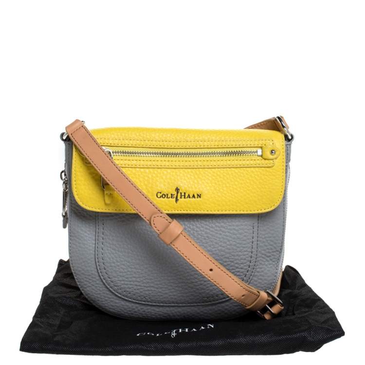 Pre Owned Cole Haan Tricolor Leather Flap Crossbody Bag