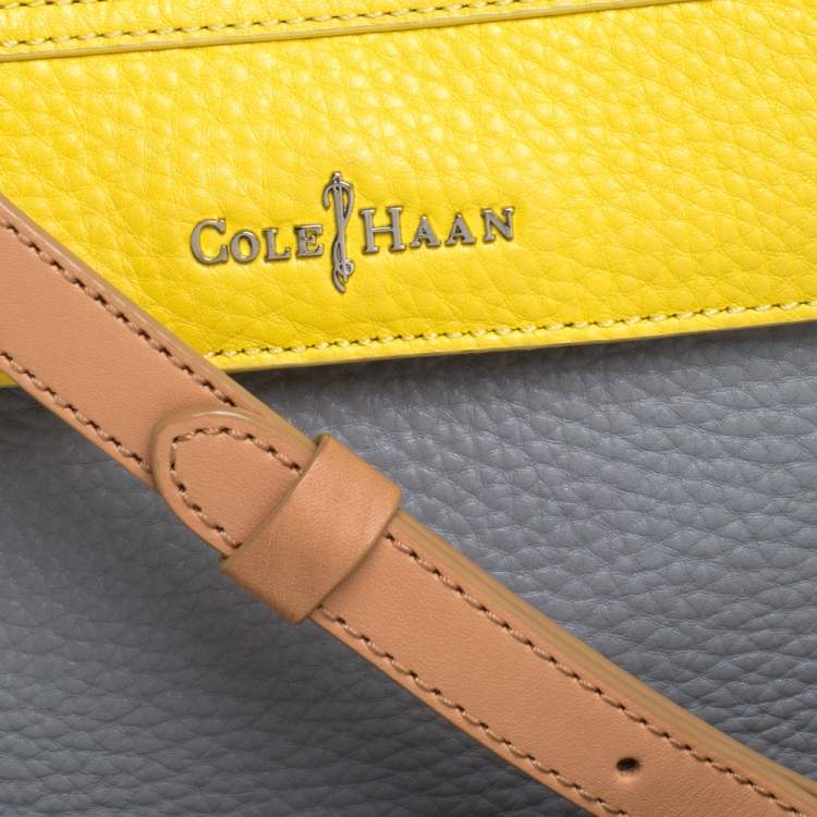 Pre Owned Cole Haan Tricolor Leather Flap Crossbody Bag
