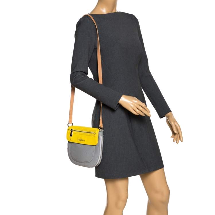 Pre Owned Cole Haan Tricolor Leather Flap Crossbody Bag