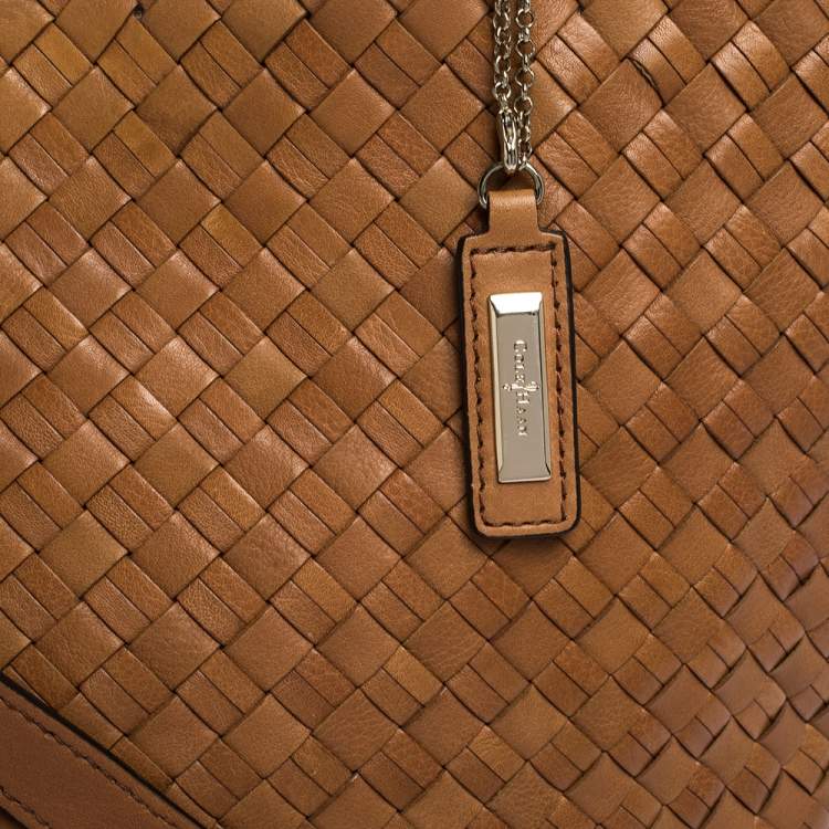 Pre Owned Cole Haan Brown Woven Leather Tote