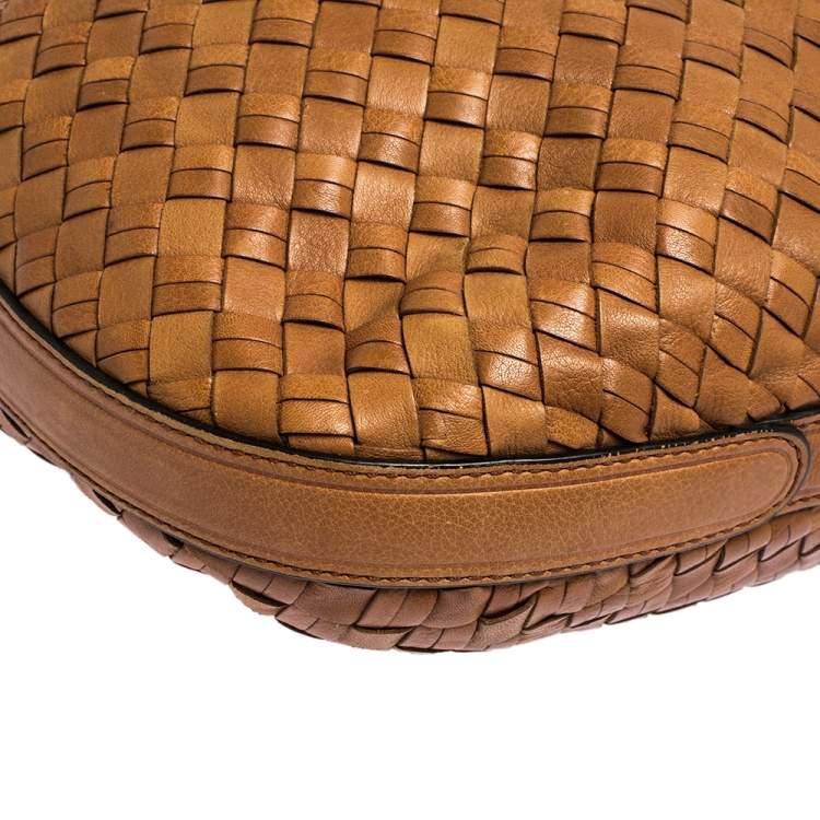 Pre Owned Cole Haan Brown Woven Leather Tote