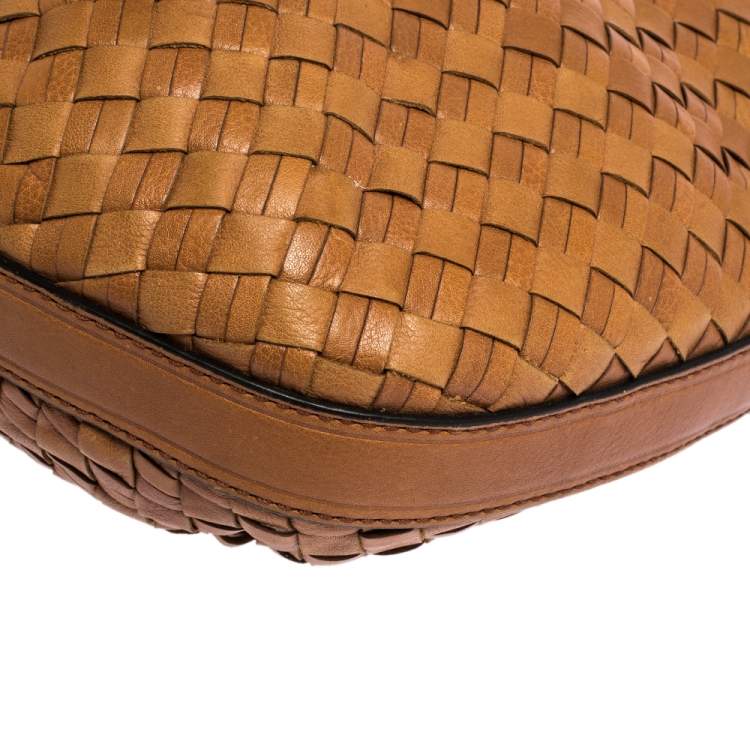 Pre Owned Cole Haan Brown Woven Leather Tote