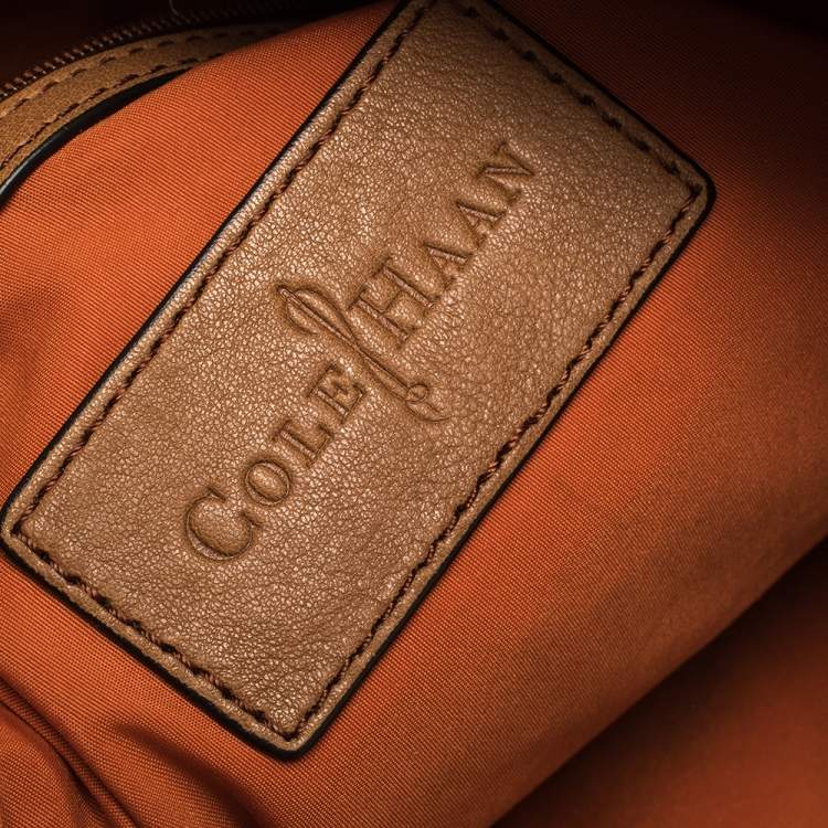 Pre Owned Cole Haan Brown Woven Leather Tote