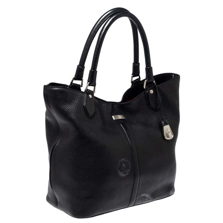 Pre Owned Cole Haan Black Grained Soft Leather Tote