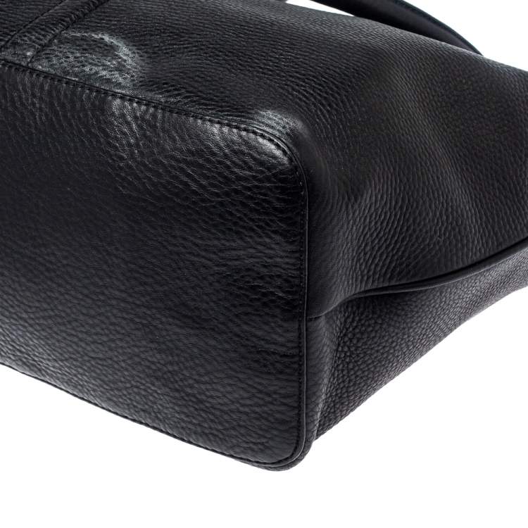 Pre Owned Cole Haan Black Grained Soft Leather Tote