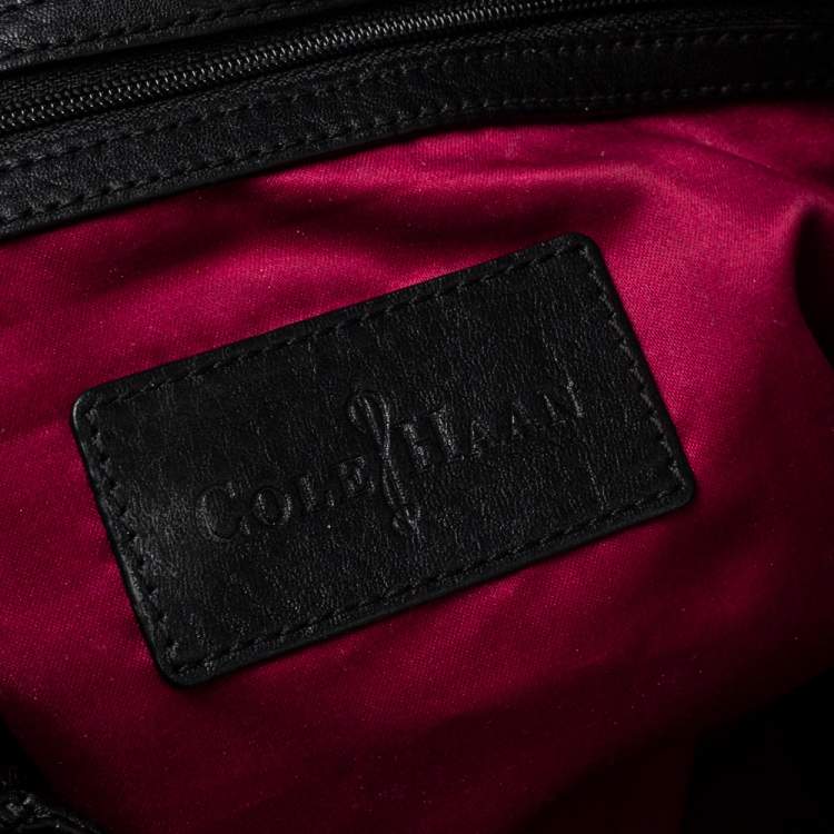 Pre Owned Cole Haan Black Grained Soft Leather Tote