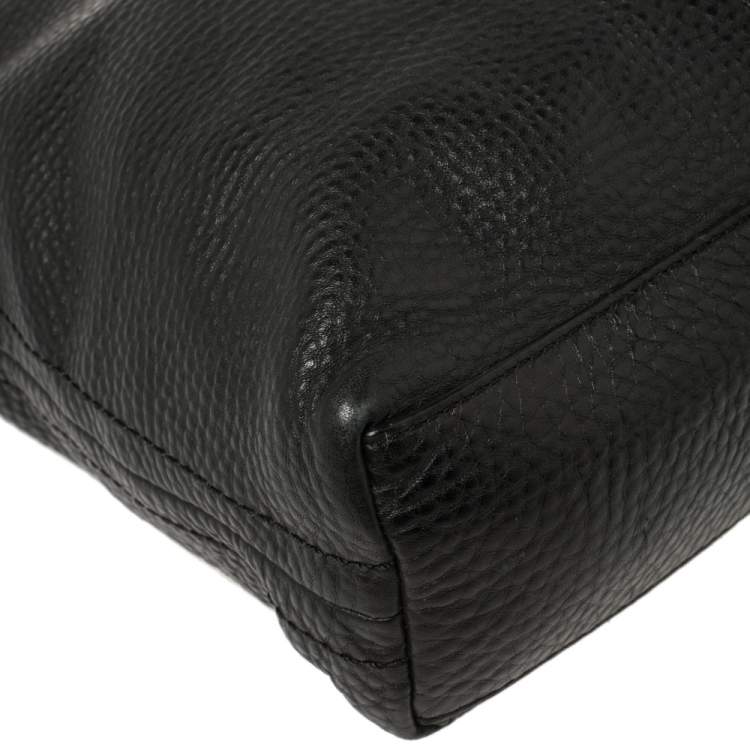 Pre Owned Cole Haan Black Grained Leather Hobo