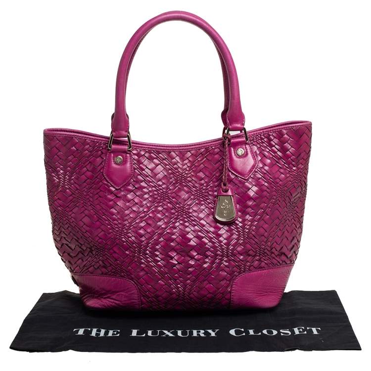 Pre Owned Cole Haan Majenta Woven Leather Tote