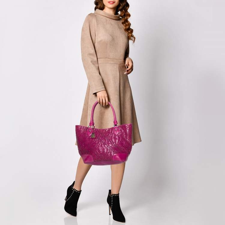 Pre Owned Cole Haan Majenta Woven Leather Tote