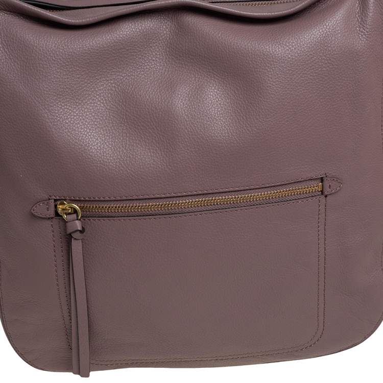 Pre Owned Cole Haan Mauve Purple Leather Jade Bucket Bag