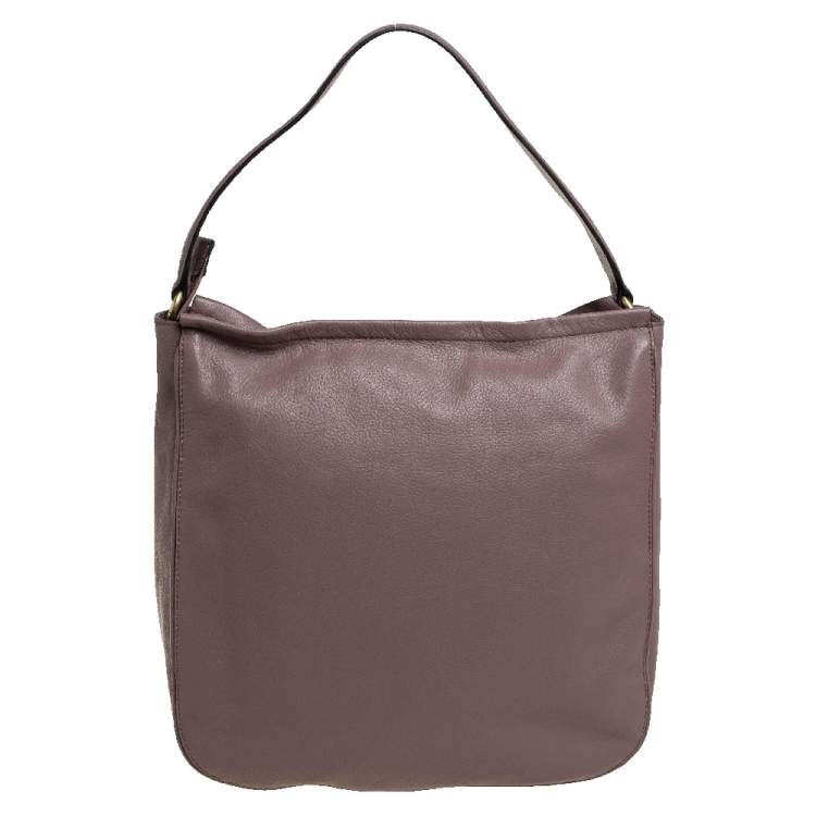Pre Owned Cole Haan Mauve Purple Leather Jade Bucket Bag