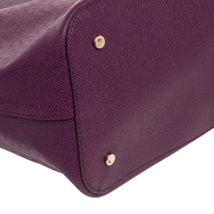 Pre Owned Cole Haan Purple Leather Tote