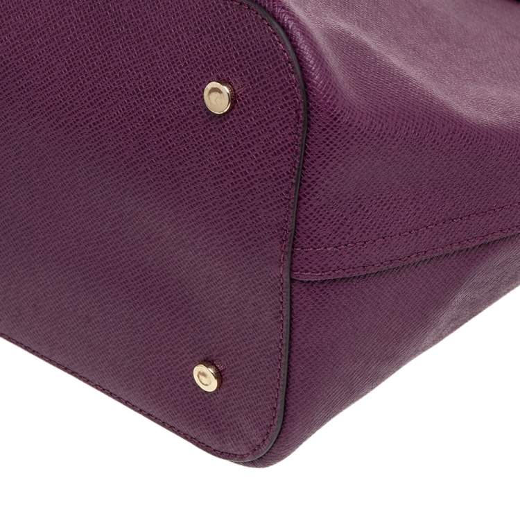 Pre Owned Cole Haan Purple Leather Tote