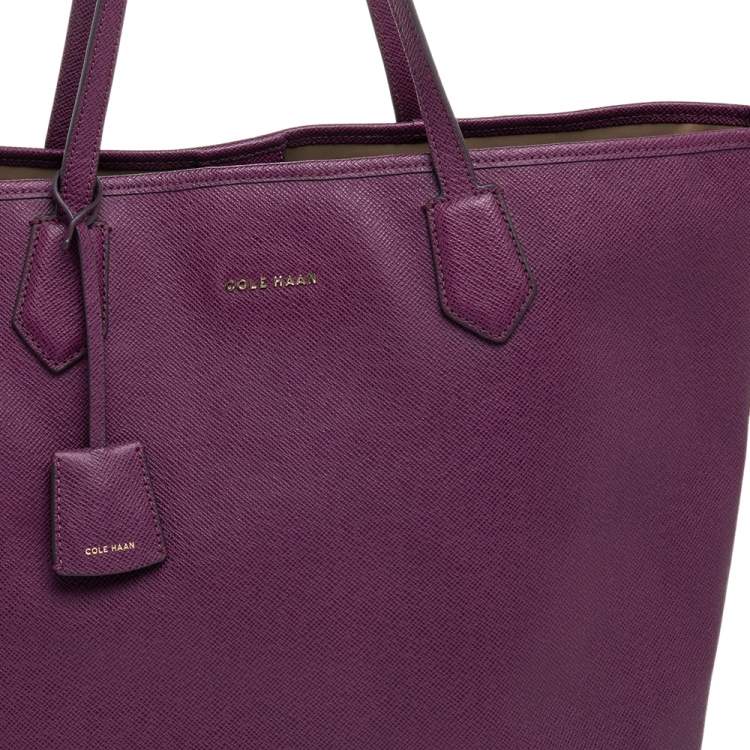 Pre Owned Cole Haan Purple Leather Tote
