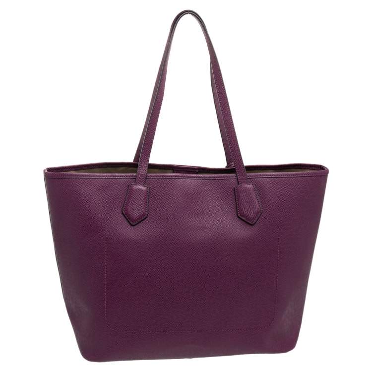 Pre Owned Cole Haan Purple Leather Tote