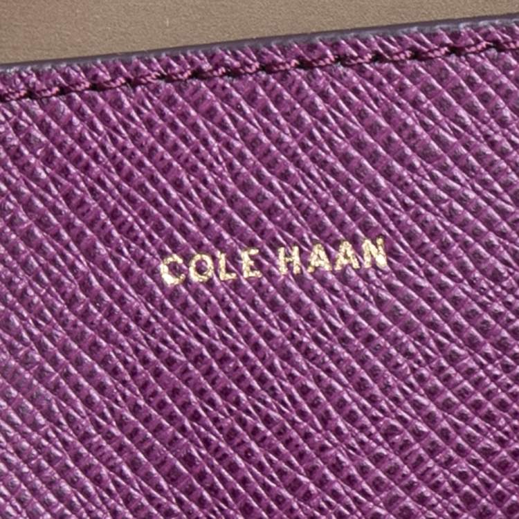 Pre Owned Cole Haan Purple Leather Tote