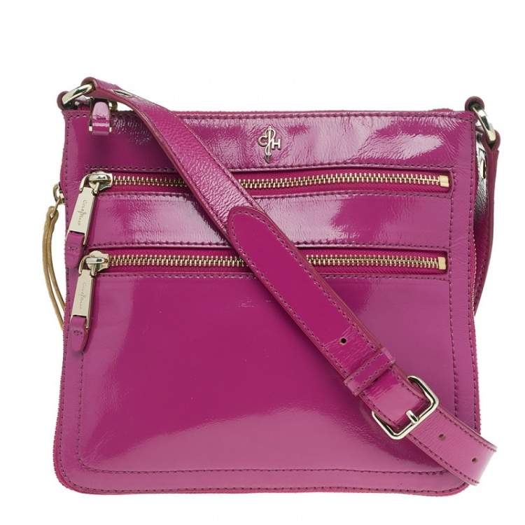Cole Haan Pink Patent Leather Jitney Sheila Crossbody Bag Cole Haan ...