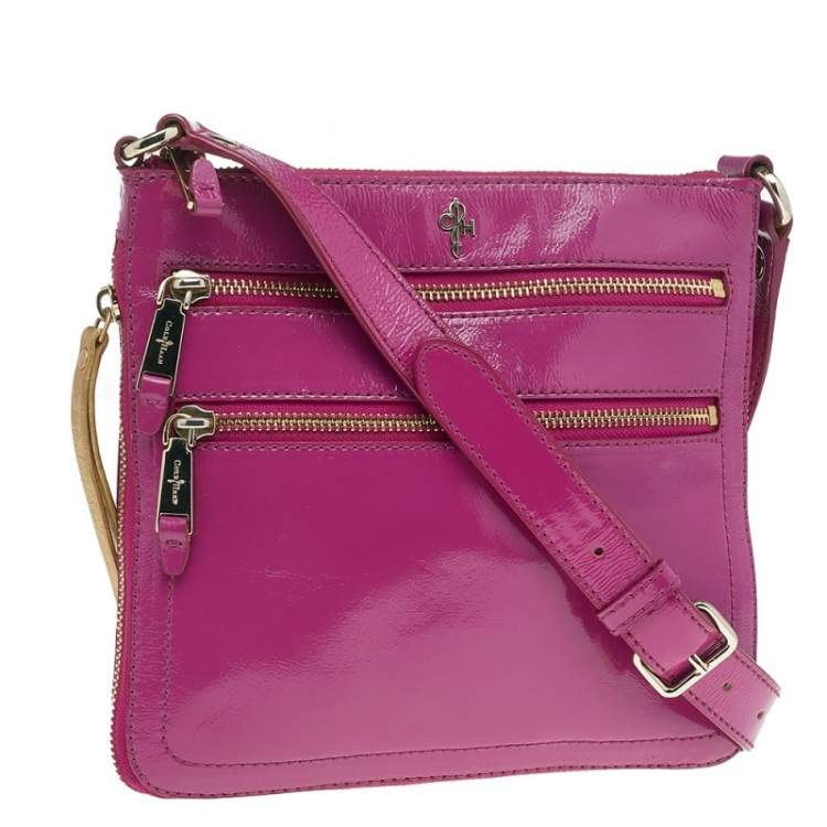 Pre Owned Cole Haan Pink Patent Leather Jitney Sheila Crossbody Bag