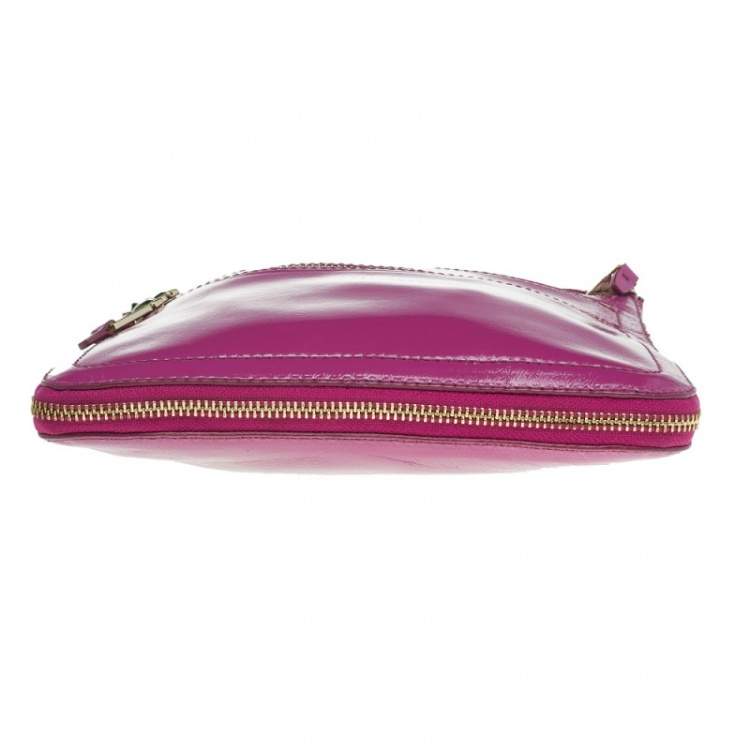 Pre Owned Cole Haan Pink Patent Leather Jitney Sheila Crossbody Bag