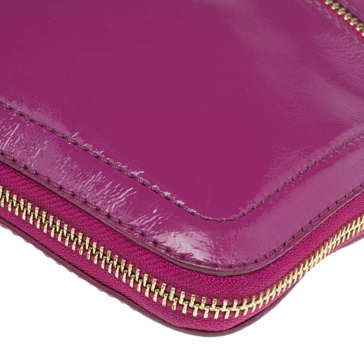 Pre Owned Cole Haan Pink Patent Leather Jitney Sheila Crossbody Bag