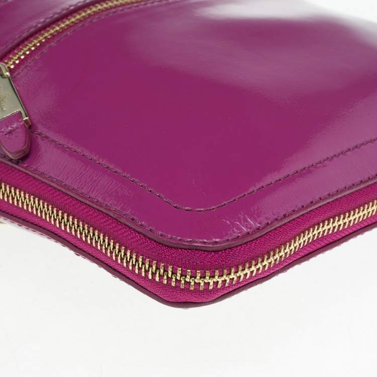 Pre Owned Cole Haan Pink Patent Leather Jitney Sheila Crossbody Bag