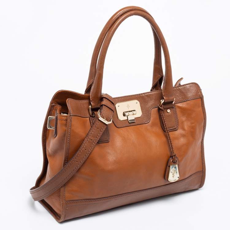 Pre Owned Cole Haan Brown Leather Vintage Valise Novelty Kendra Tote
