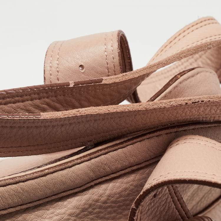 Pre Owned Cole Haan Light Pink Leather Pleated Hobo