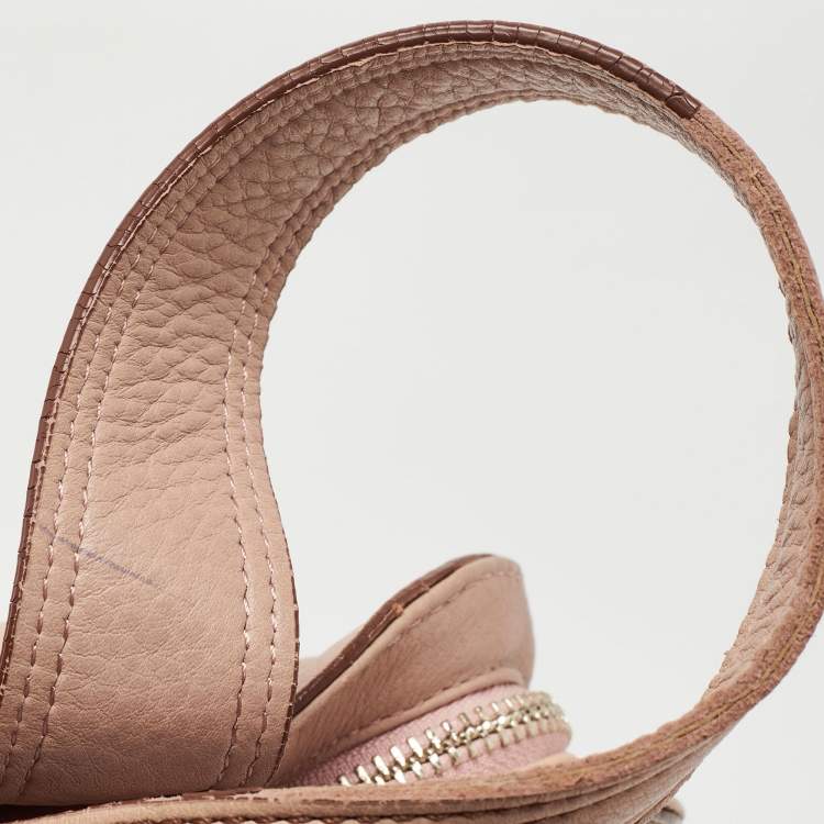 Pre Owned Cole Haan Light Pink Leather Pleated Hobo