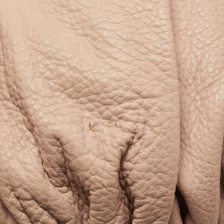 Pre Owned Cole Haan Light Pink Leather Pleated Hobo