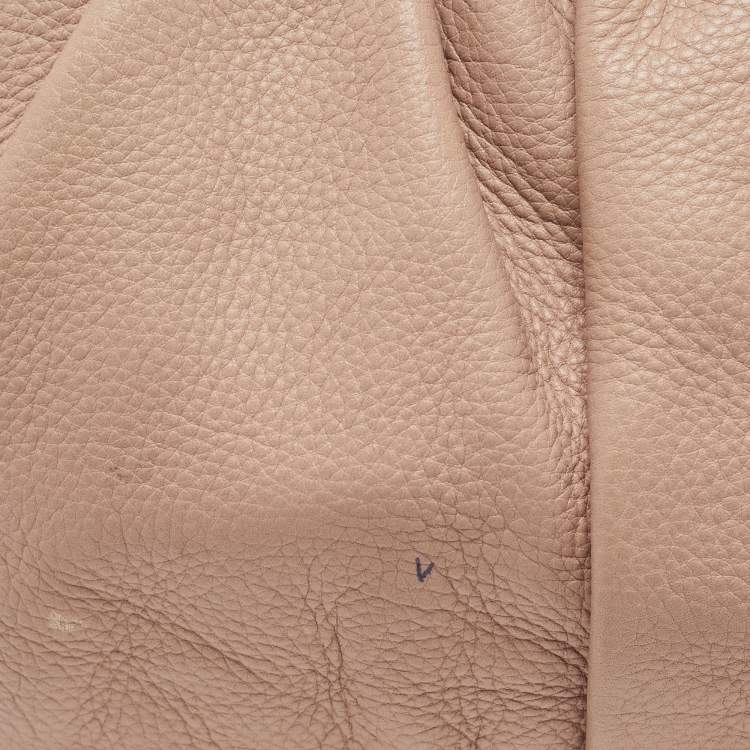 Pre Owned Cole Haan Light Pink Leather Pleated Hobo