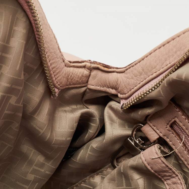 Pre Owned Cole Haan Light Pink Leather Pleated Hobo