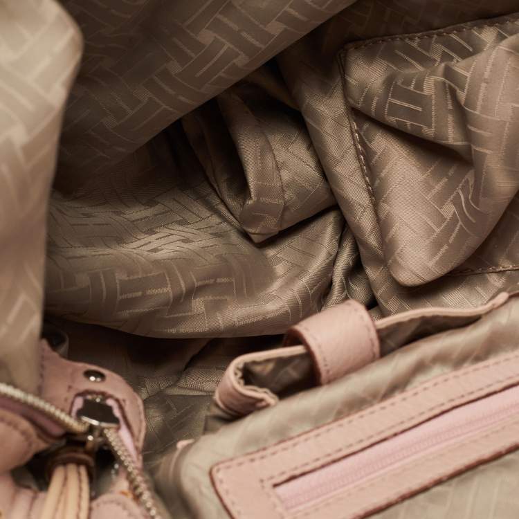 Pre Owned Cole Haan Light Pink Leather Pleated Hobo