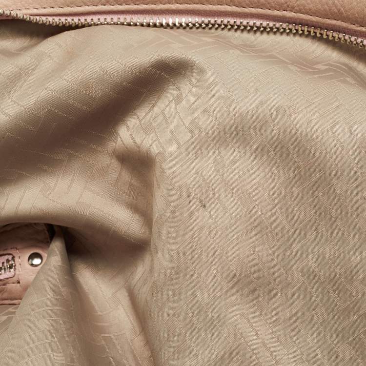 Pre Owned Cole Haan Light Pink Leather Pleated Hobo