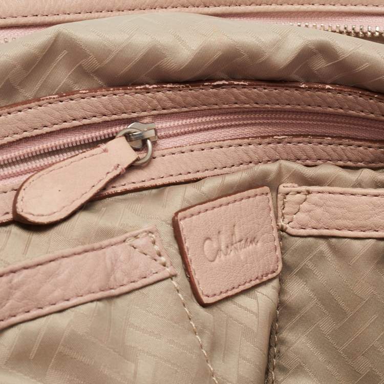 Pre Owned Cole Haan Light Pink Leather Pleated Hobo