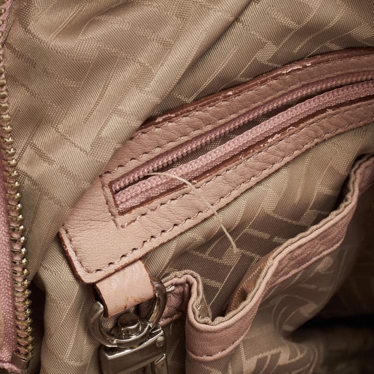 Pre Owned Cole Haan Light Pink Leather Pleated Hobo