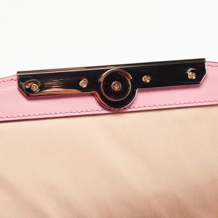 Pre Owned Cole Haan Pink Leather Flap Shoulder Bag