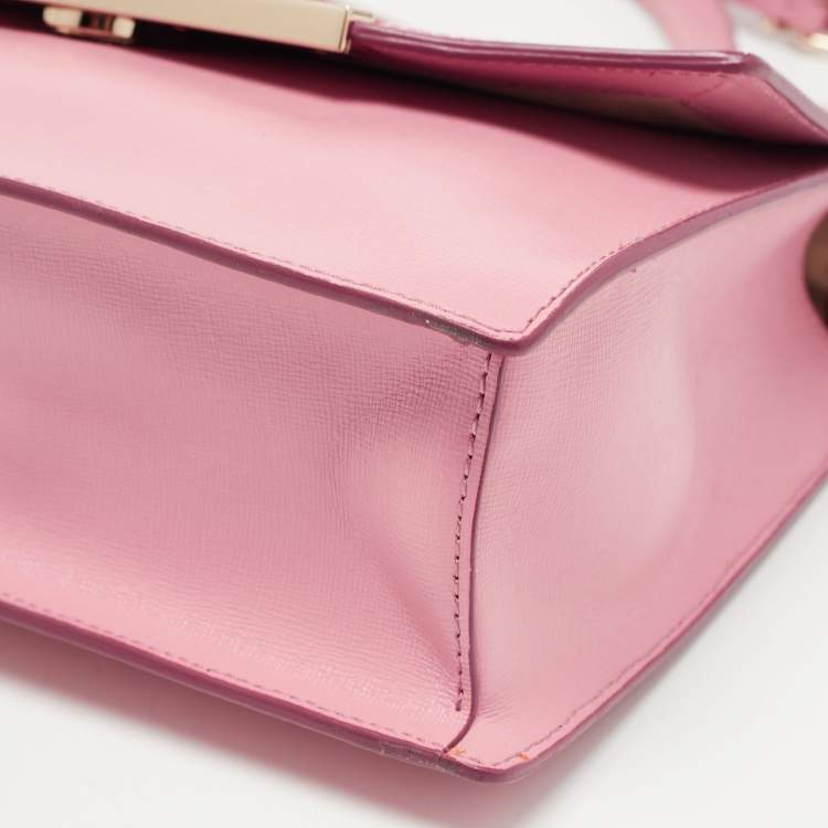 Pre Owned Cole Haan Pink Leather Flap Shoulder Bag