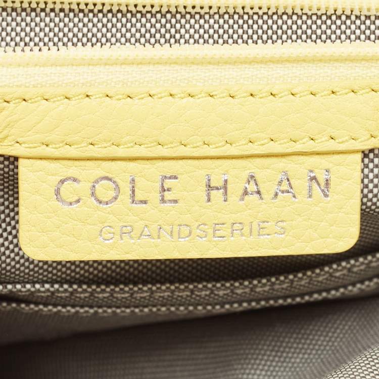 Pre Owned Cole Haan Yellow Leather Flap Crossbody Bag 