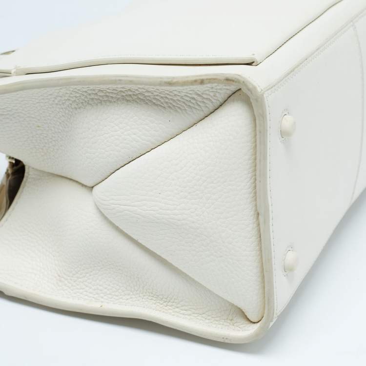 Pre Owned Cole Haan Off  White Leather Grand Series Tote
